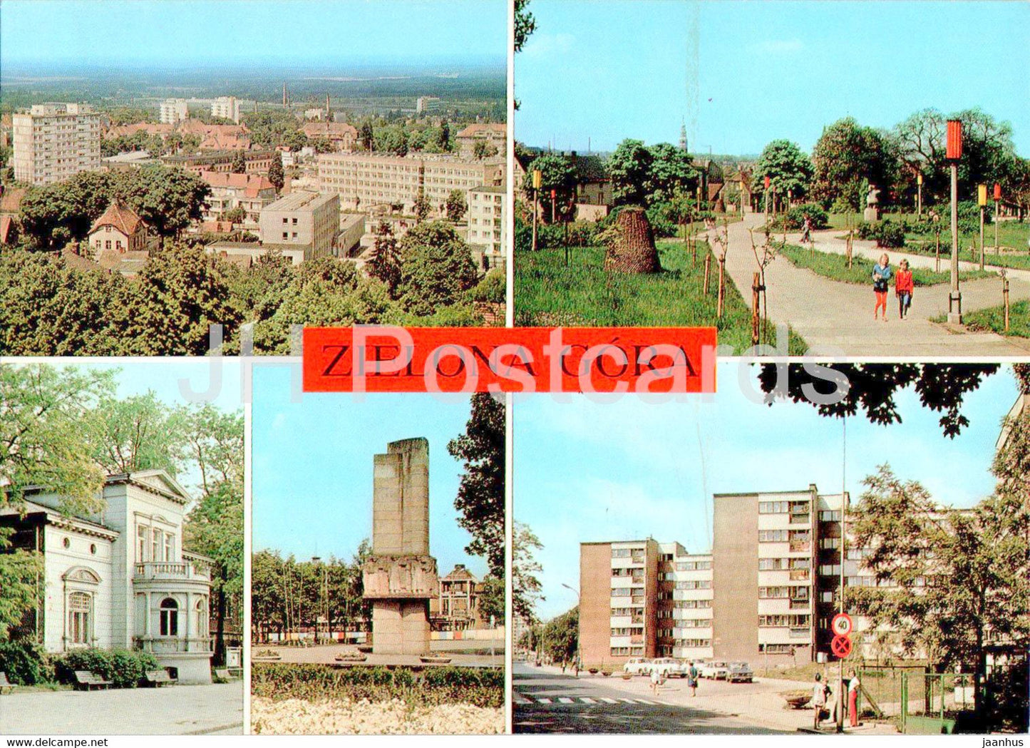 Zielona Gora - Widok ogolny - Park Winny - Panstwowa Szkola Muzyczna - ulica Ogrodowa - multiview - Poland - unused - JH Postcards