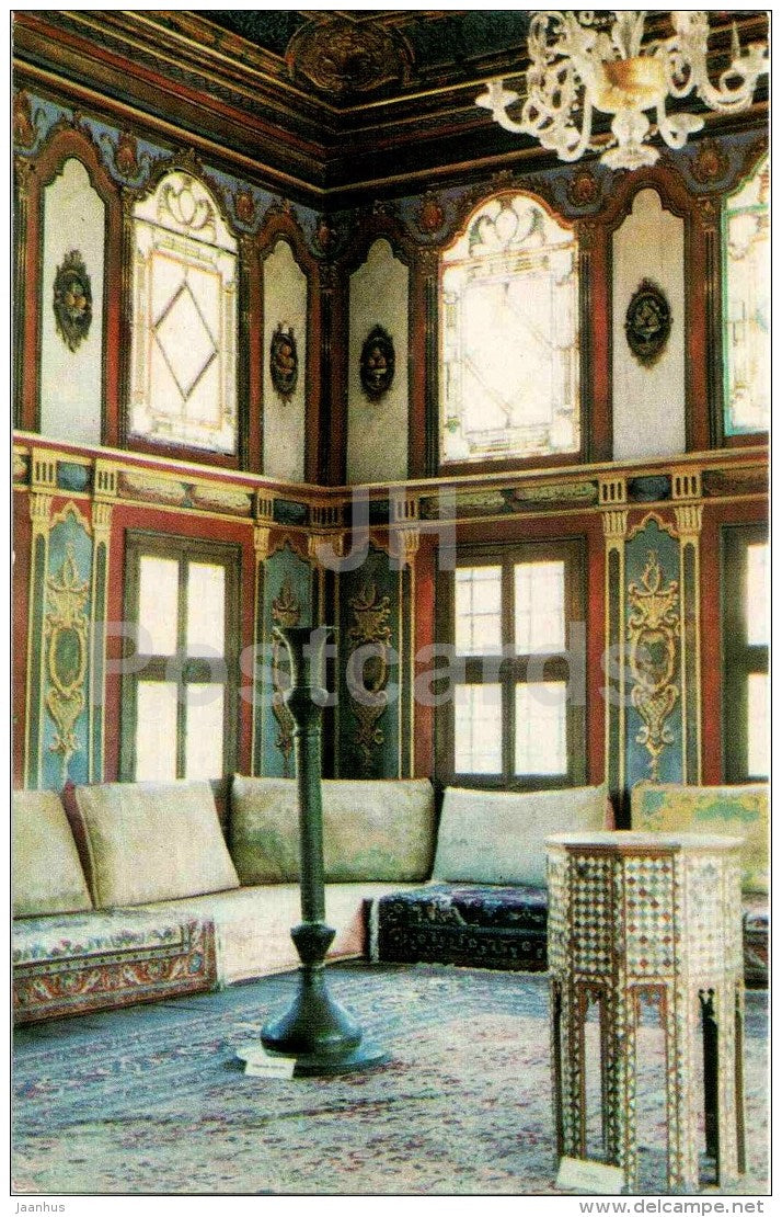 Interior of Fruit pavilion - museum - Bakhchisaray - Crimea - 1980 - Ukraine USSR - unused - JH Postcards