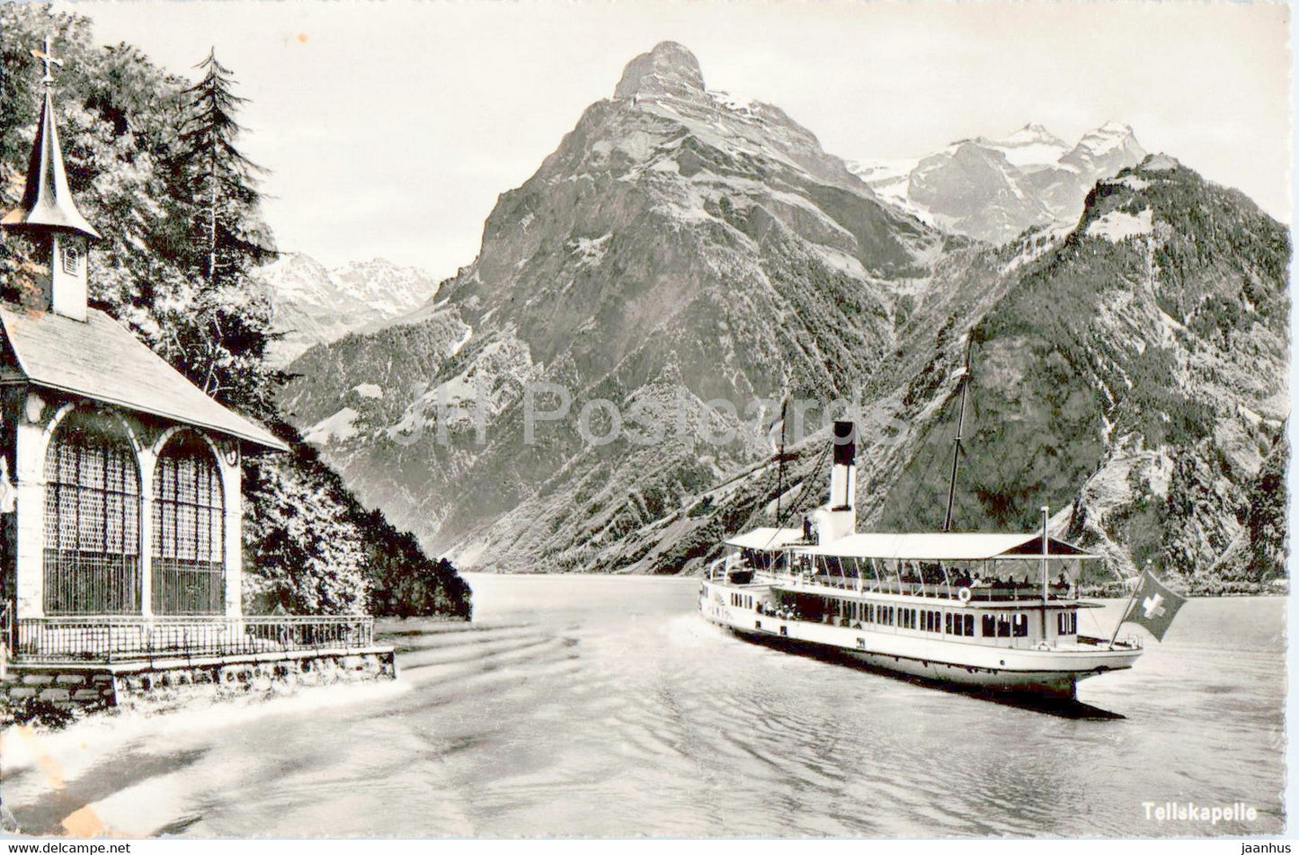 Tellskapelle - ship - 2846 - old postcard -  1952 - Switzerland - used - JH Postcards