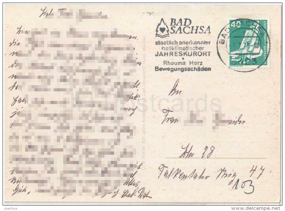 Luftkurort Steina , Südharz - Germany - 1975 gelaufen - JH Postcards