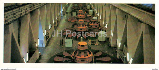 Bratsk - engine room of the Bratsk hydroelectric power station - 1981 - Russia USSR - unused - JH Postcards