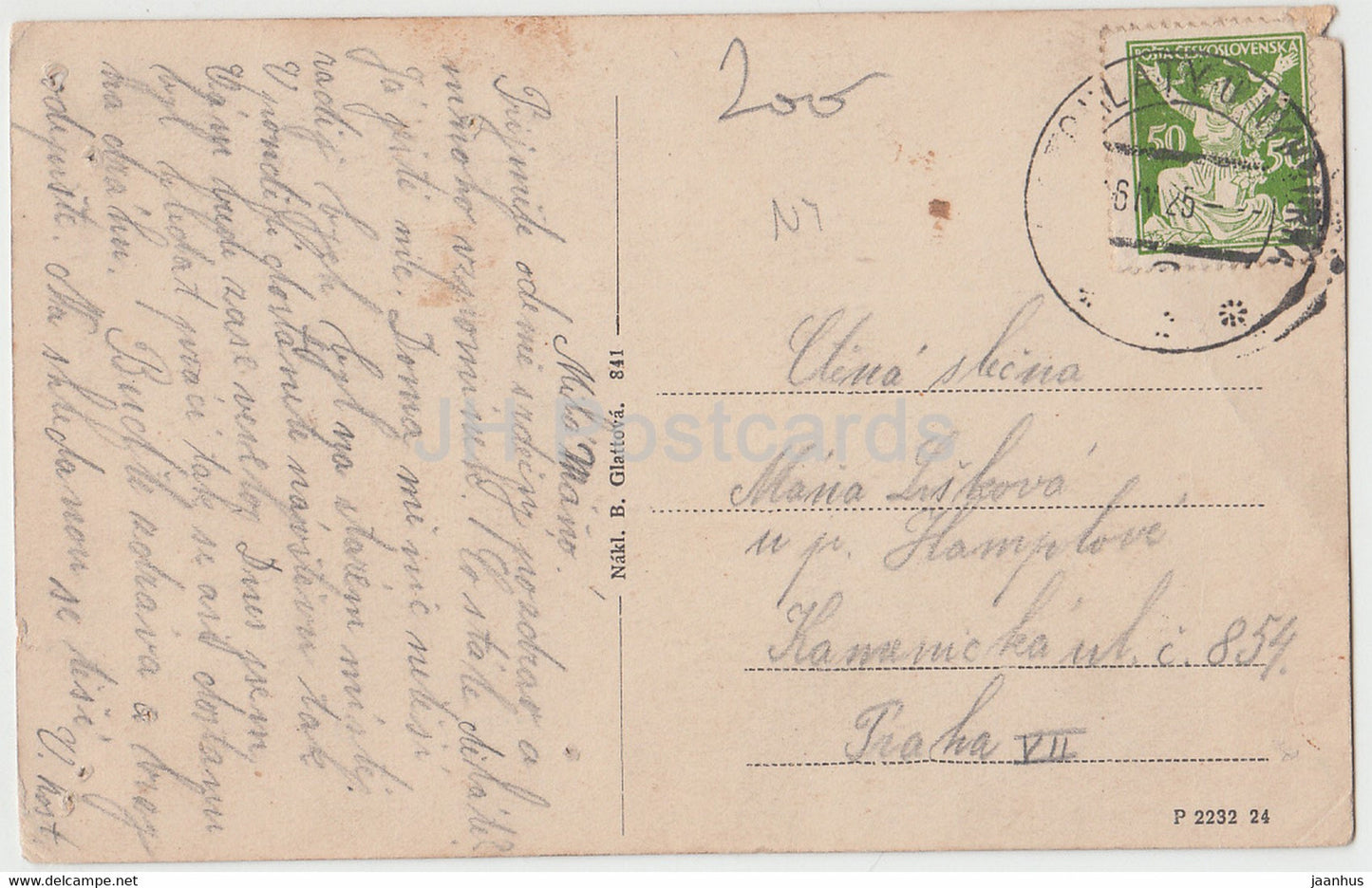 Male Kostomlatky - Kostomlaty - old postcard - 1925 - Czech Republic - Czechoslovakia - used