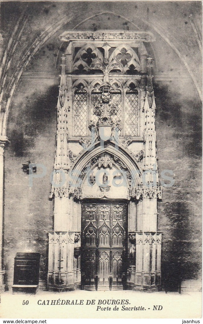 Cathedrale de Bourges - Porte de Sacristie - cathedral - 50 - old postcard - France - unused