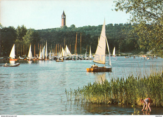 Berlin - Havel mit Grunewaldturm - Havel and Grunewald Tower - sailing boat - Germany - unused - JH Postcards