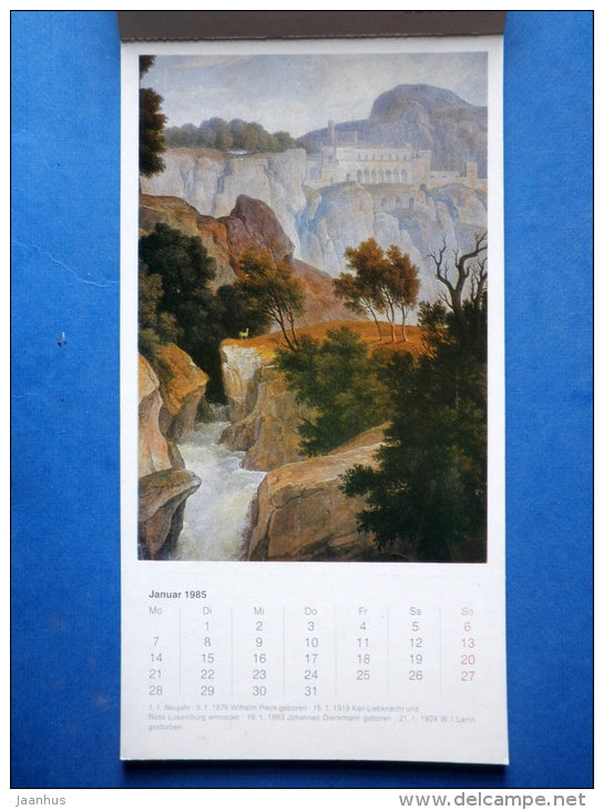 Deutsche Maler des 19.Jahrhunderts 1985 Kalender - postcards - calendar - Germany - 1985 - unused - JH Postcards