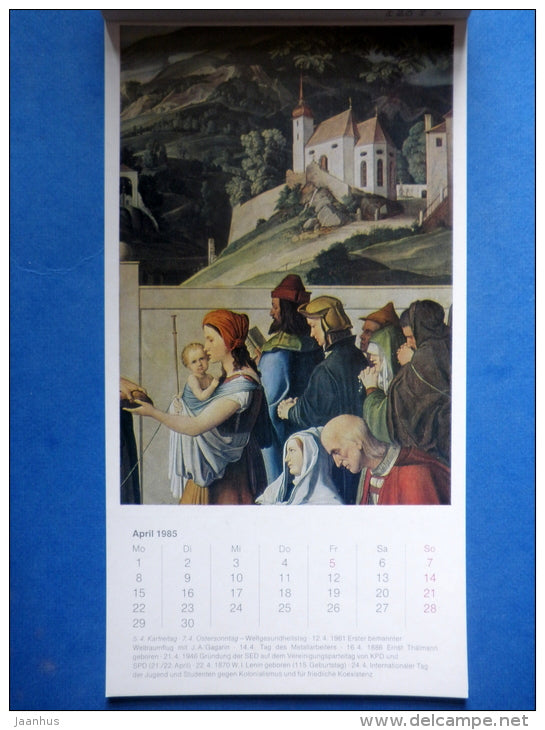 Deutsche Maler des 19.Jahrhunderts 1985 Kalender - postcards - calendar - Germany - 1985 - unused - JH Postcards