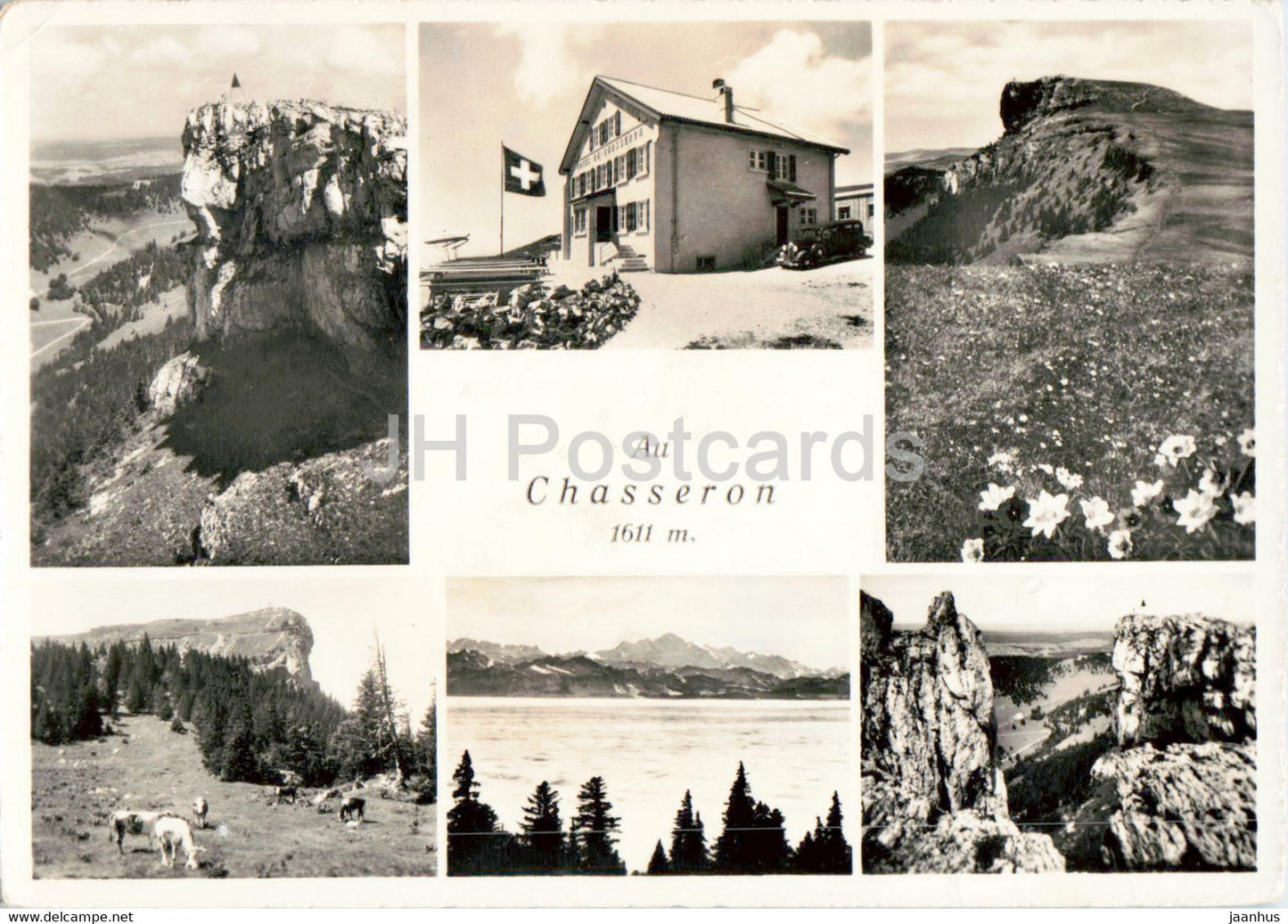 Au Chasseron 1611 m - 9721 - old postcard - 1950s - Switzerland - used - JH Postcards