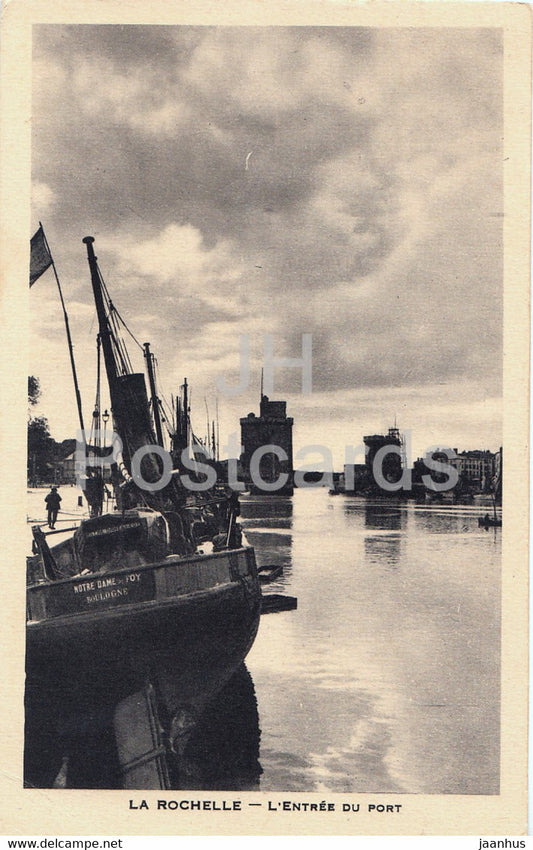 La Rochelle - L'Entree du Port - boat - ship - old postcard - 1941 - France - used - JH Postcards