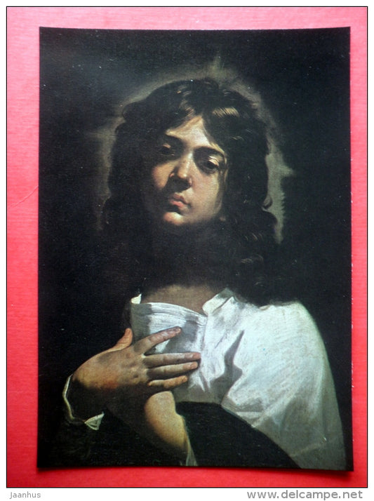 painting by Simone Cantarini - Young Jesus - italian art - unused - JH Postcards