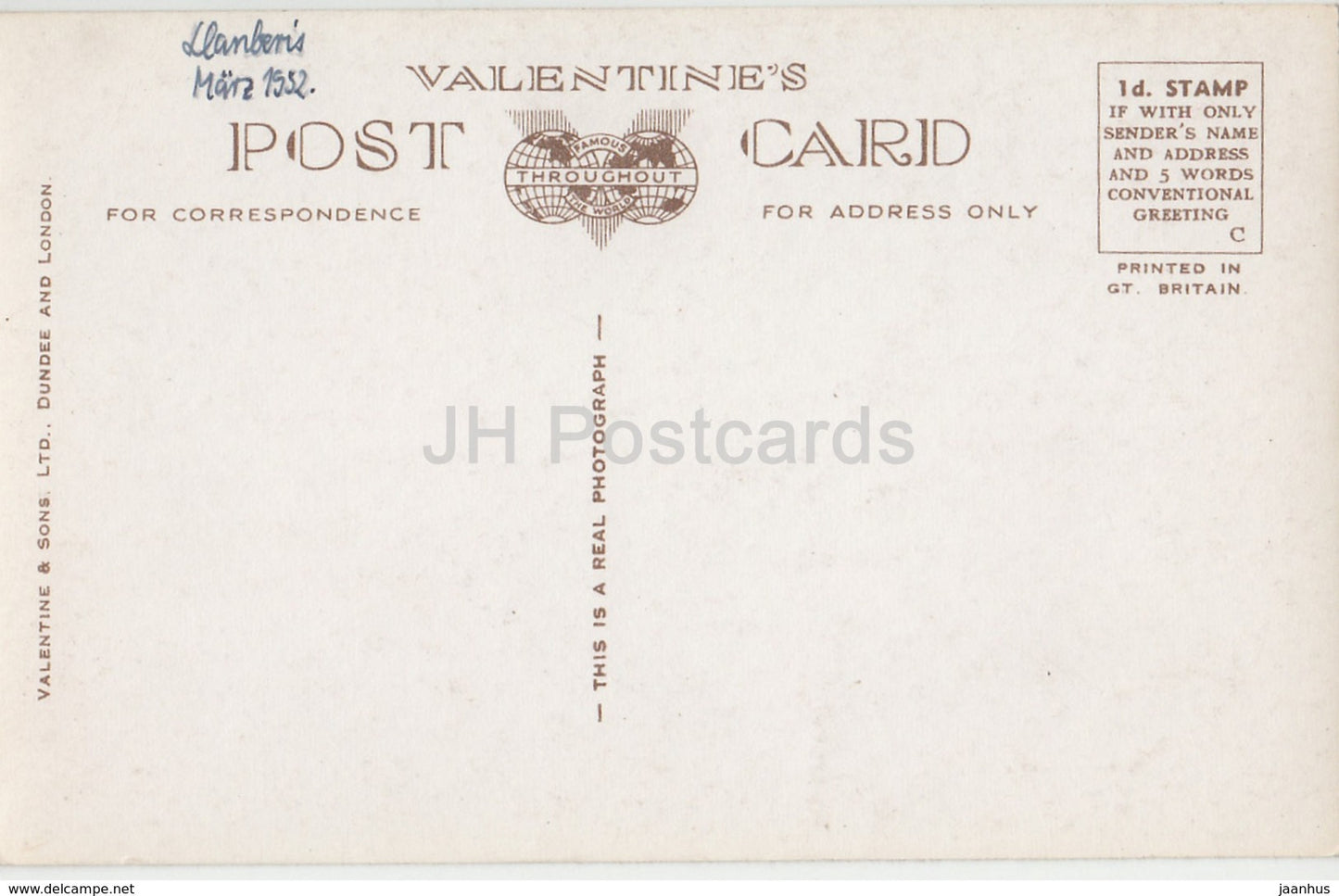 Llanberis Pass - 94239 - 1952 - United Kingdom - Wales - used