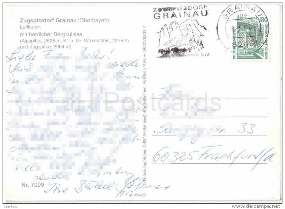 Luftkurort mit herrlicher Bergkulisse - Zugspitzdorf Grainau - mountain - 7009 - gelaufen - JH Postcards