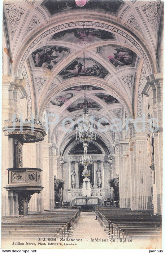 Sallanches - Interieur de l'Eglise - JJ - church - old postcard - France - used - JH Postcards