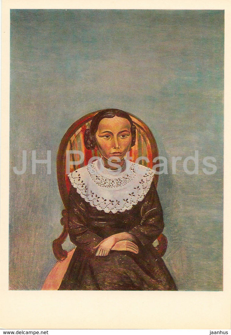 painting by Andre Derain - Portrait of a Girl in Black - French art - 1981 - Russia USSR - unused