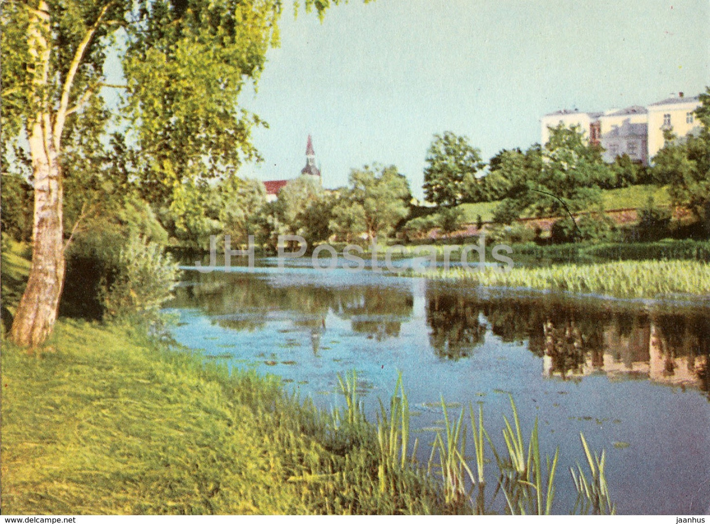 Valmiera - Mill Lake - old postcard - Latvia USSR - unused - JH Postcards