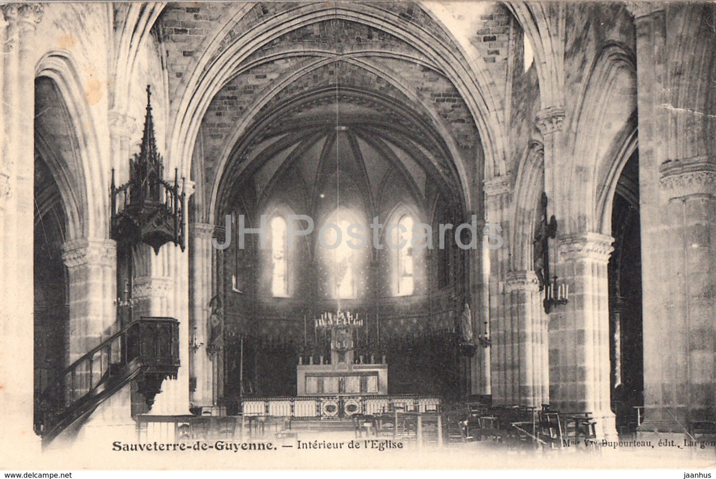 Sauveterre de Guyenne - Interieur de l'Eglise - church - 507 - old postcard - France - used - JH Postcards