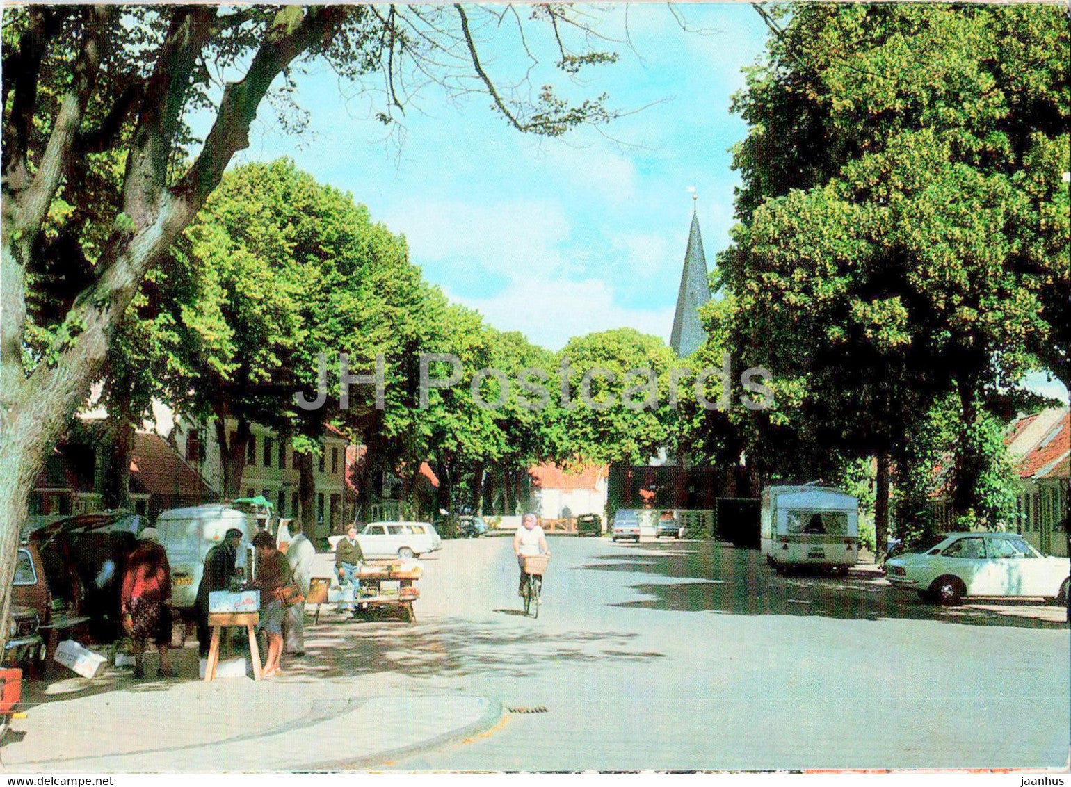 Bogense - From the Square - car - Denmark - unused - JH Postcards