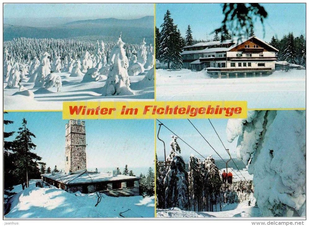 Winter im Fichtelgebirge - Berge - mountains - Germany - 1984 gelaufen - JH Postcards