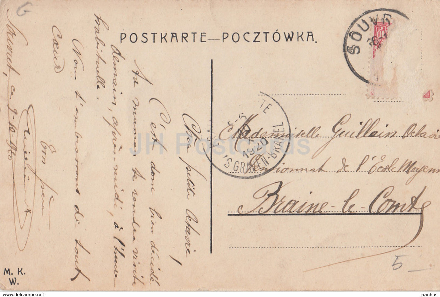 Warszawa - Warschau - Ujasdower Alleen - Aleja Ujazdowska - alte Postkarte - 1920 - Polen - gebraucht