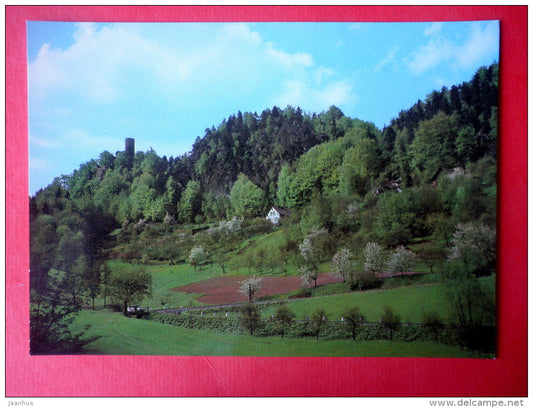 Ruins of a Gothic Castle with round tower - FrydStejn - Czech Castles - Czech Republik , Czechoslovakia - unused - JH Postcards