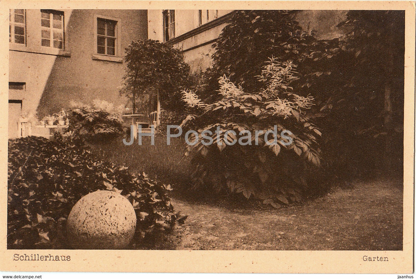 Weimar - Schillerhaus - Garten - 49 - old postcard - Germany - unused - JH Postcards