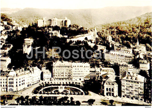 Karlovy Vary - Leninovo namesti - Lenin Square looking from Stag's Leap - Czech Republic - Czechoslovakia - unused - JH Postcards