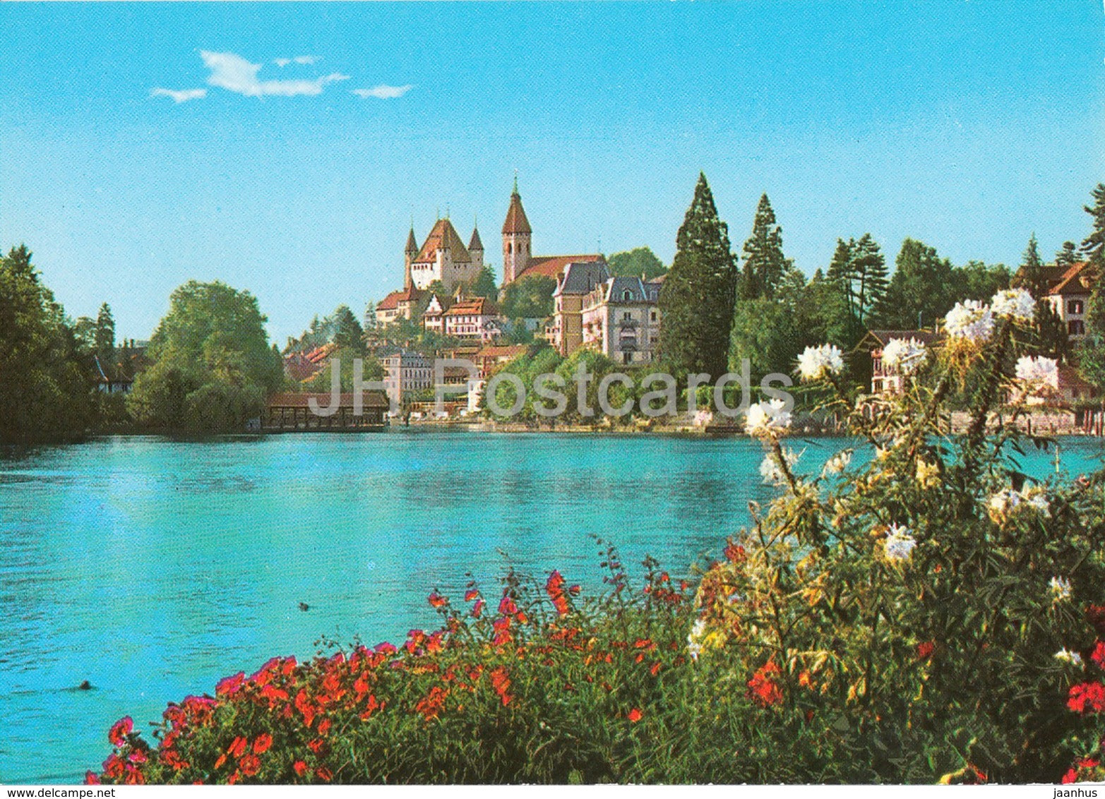 Thoune - Thun - Blick auf See und Schloss - castle - 1981 - Switzerland - used - JH Postcards