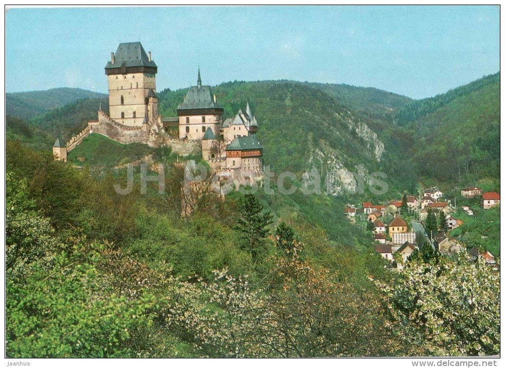 Karlstejn castle , founded by Charles IV in 1348 - Czechoslovakia - Czech - unused - JH Postcards