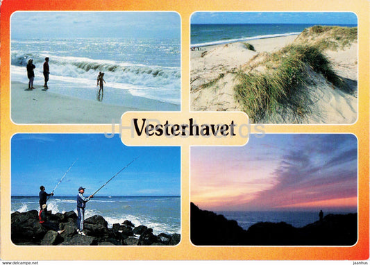 Vesterhavet - The North Sea - sea - beach - fishing - multiview - 1997 - Denmark - used - JH Postcards