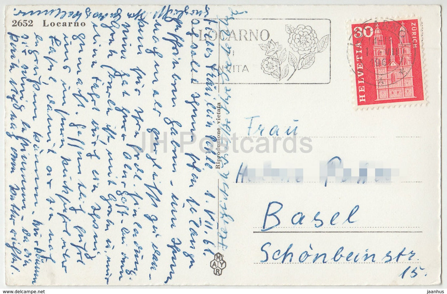 Locarno - 2652 - Switzerland - 1961 - used