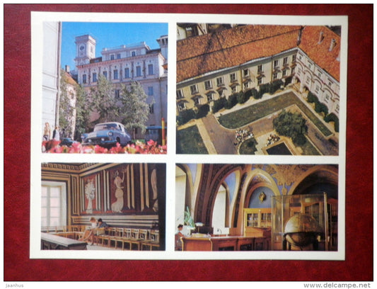 University - car Volga - large format postcard - Vilnius - 1974 - Lithuania USSR - unused - JH Postcards