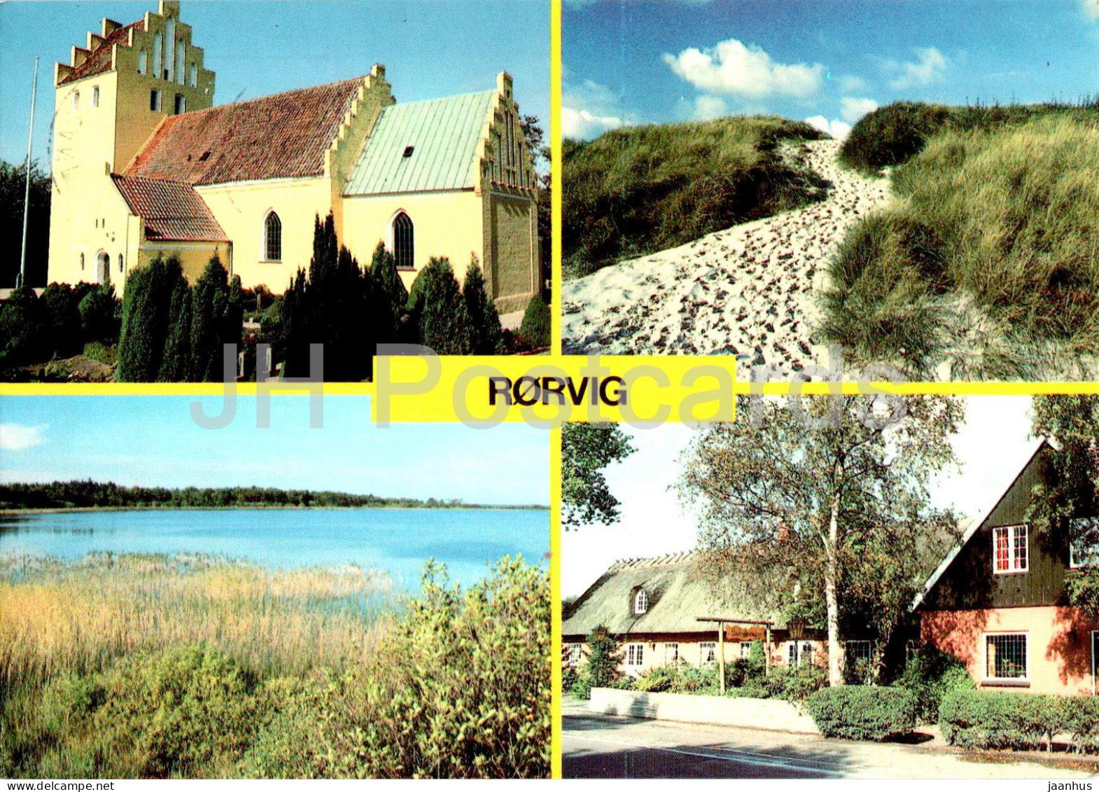 Rorvig - church - multiview - RO 3 - 1981 - Denmark - used - JH Postcards