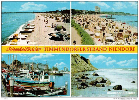 Ostseeheilbäder - Timmendorfer Strand Niendorf - Hafen - Brodtener Steilufer - beach - Germany - 1979 gelaufen - JH Postcards