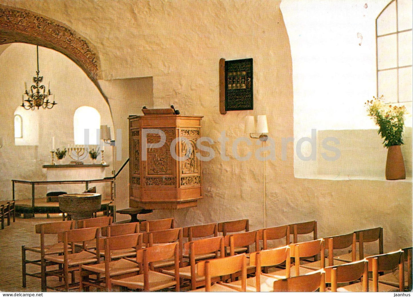 Bornholm - Interior - Rundkirke - Ny Kirke - Round church - 1656 - Denmark - unused - JH Postcards