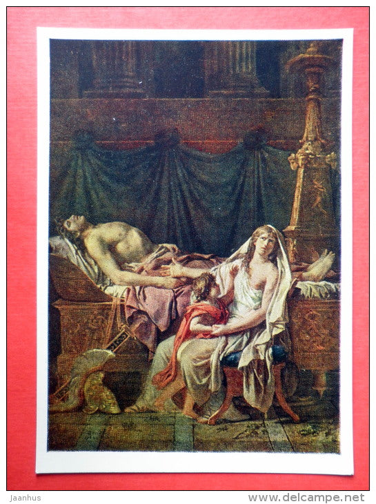 painting by Jacques-Louis David - Andromache Mourning the death of Hector - Greek Mythology - french art - unused - JH Postcards