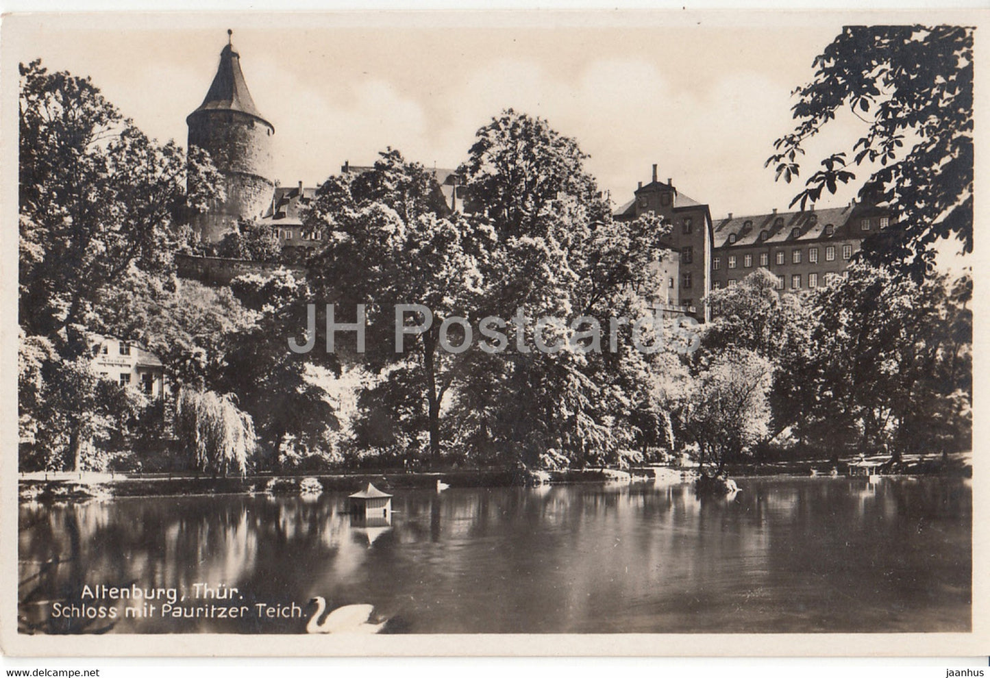 Altenburg - Thur - Schloss mit Pauritzer Teich - 8284 - old postcard - Germany - unused - JH Postcards