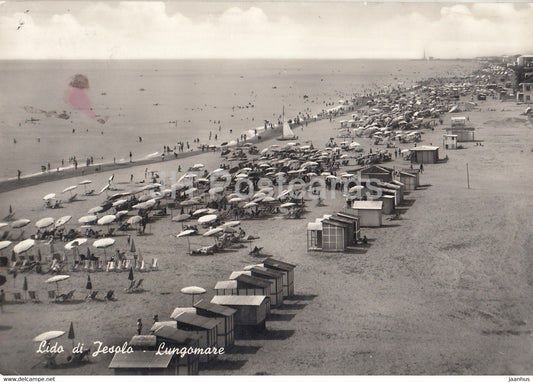 Lido di Jesolo - Lungomare - beach - old postcard - 1958 - Italy - used - JH Postcards
