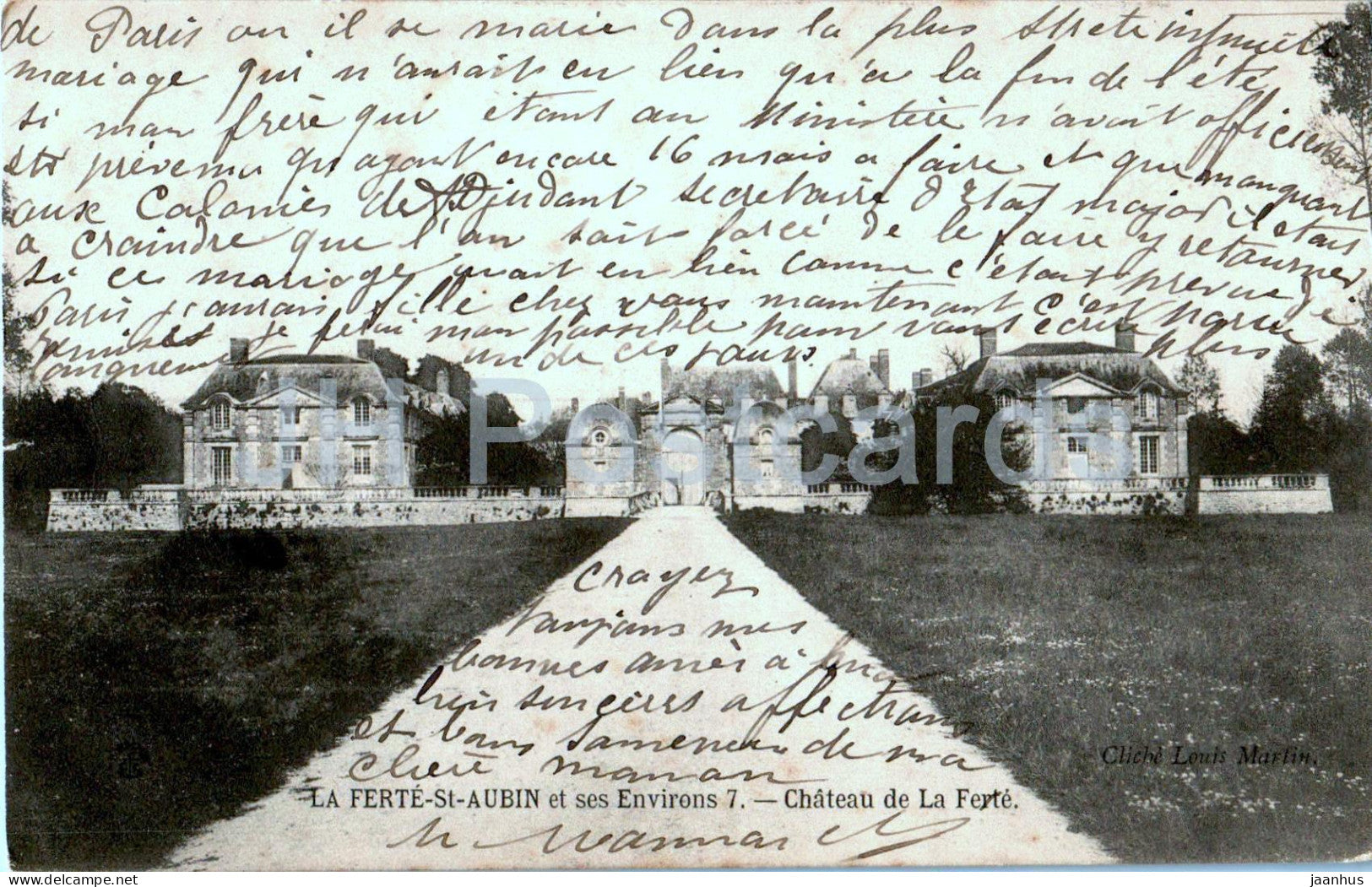 La Ferte St Aubin - Chateau de la Ferte - castle - 158 - 1905 - old postcard - France - used - JH Postcards