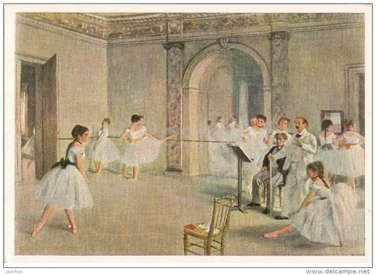 painting by Edgar Degas - Study at the Opera - ballet - ballerina - french art - unused - JH Postcards