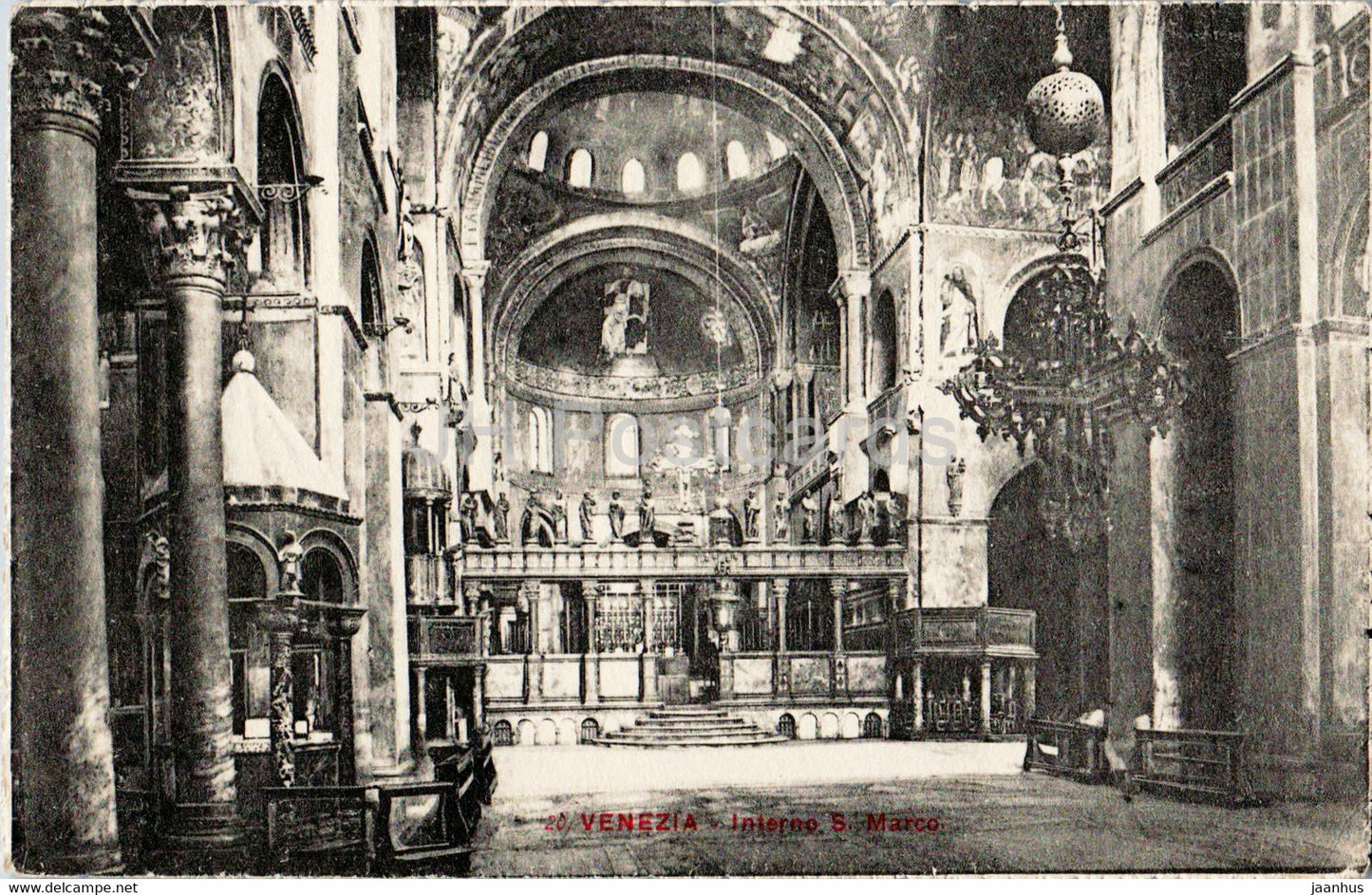 Venezia - Venice - Interno S Marco - cathedral - 20 - old postcard - Italy - unused - JH Postcards