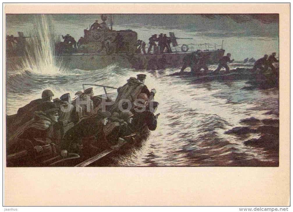 Black sea troopers - illustration by Baranov - Sevastopol - 1982 - Ukraine USSR - unused - JH Postcards