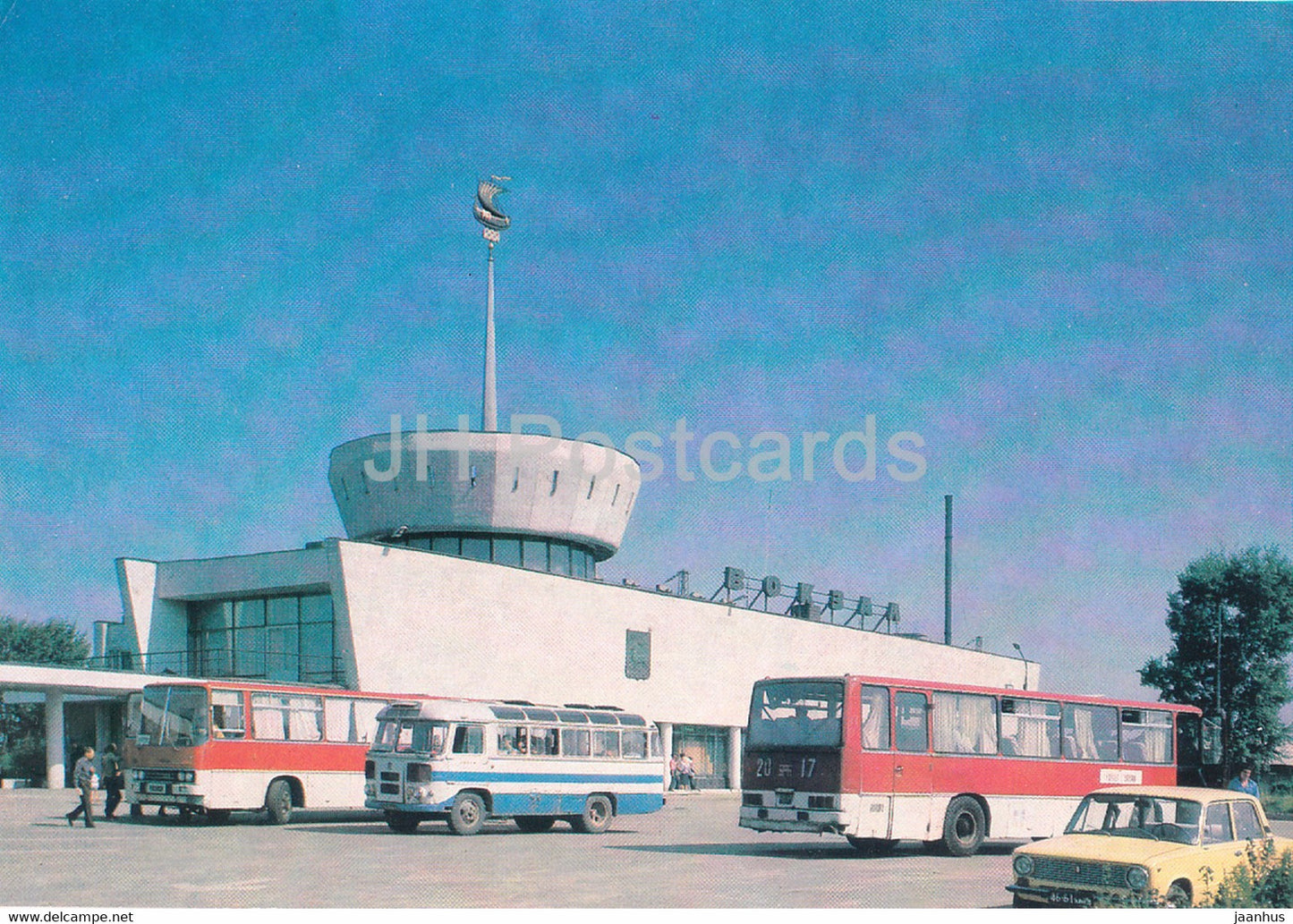 Rostov Veliky - Railway Station - bus Ikarus - car Zhiguli - 1984 - Russia USSR - unused - JH Postcards