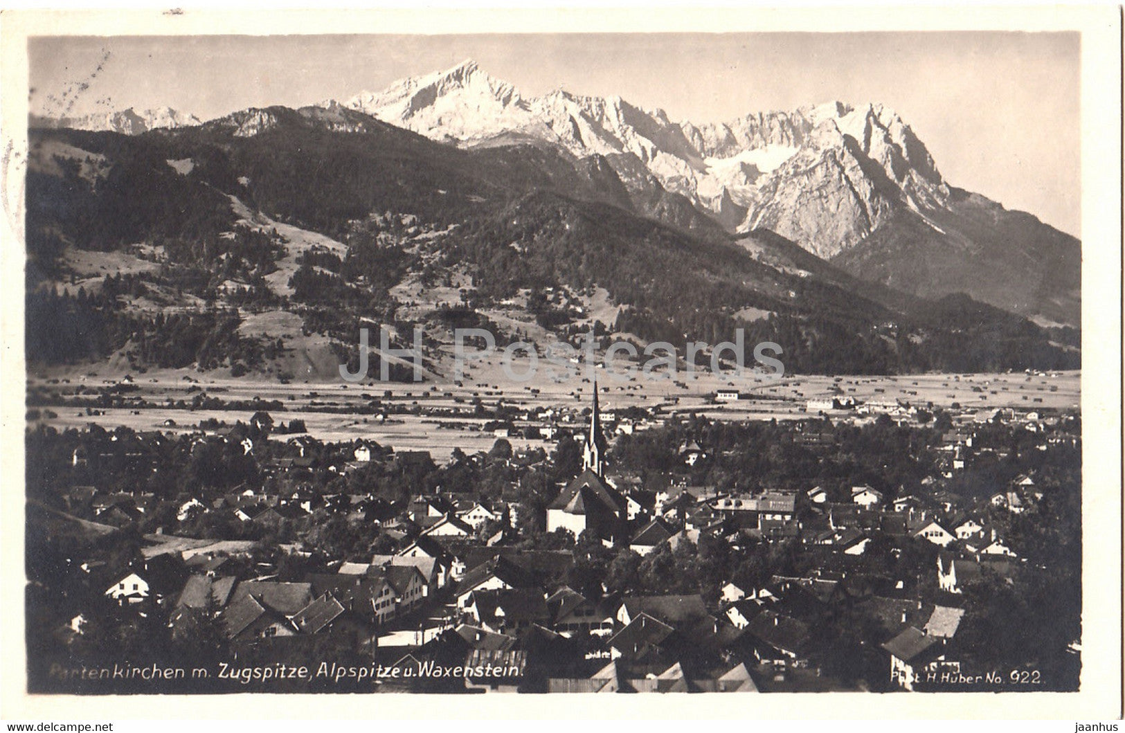 Partenkirchen m Zugspitze Alpspitze u Waxenstein - Deutsche Heimatbilder - 922 - old postcard - 1926 - Germany - used - JH Postcards