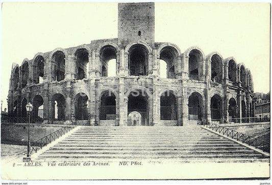 Arles - Vue exterieure des Arenes - ancient - 2 - old postcard - France - unused - JH Postcards