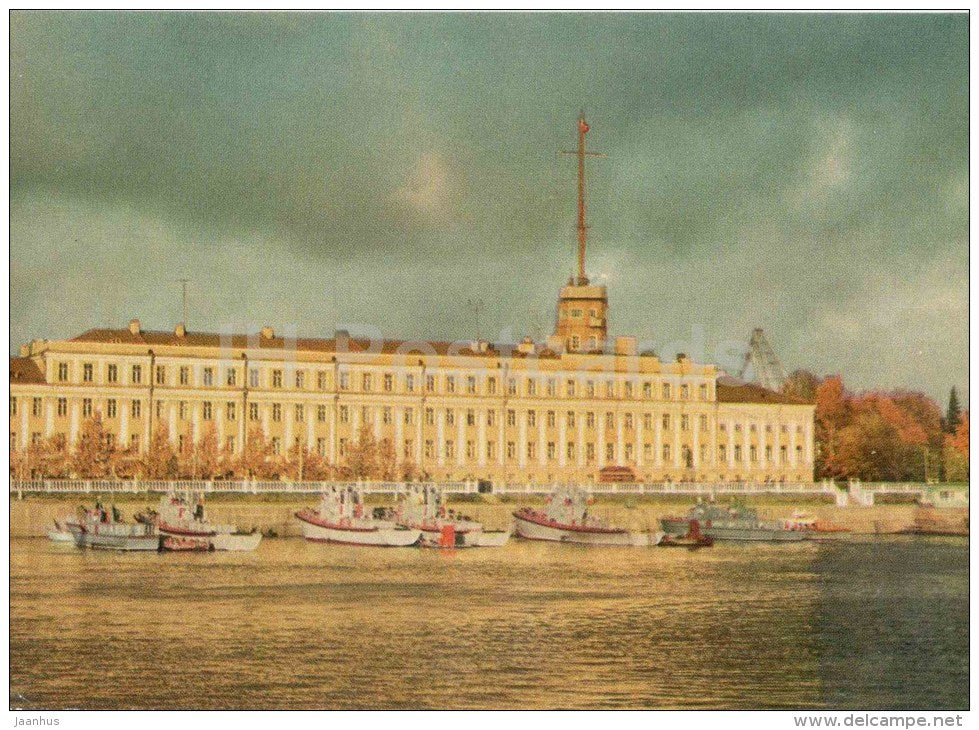 Officers house - boat - Kronstadt - postal stationery - 1971 - Russia USSR - unused - JH Postcards