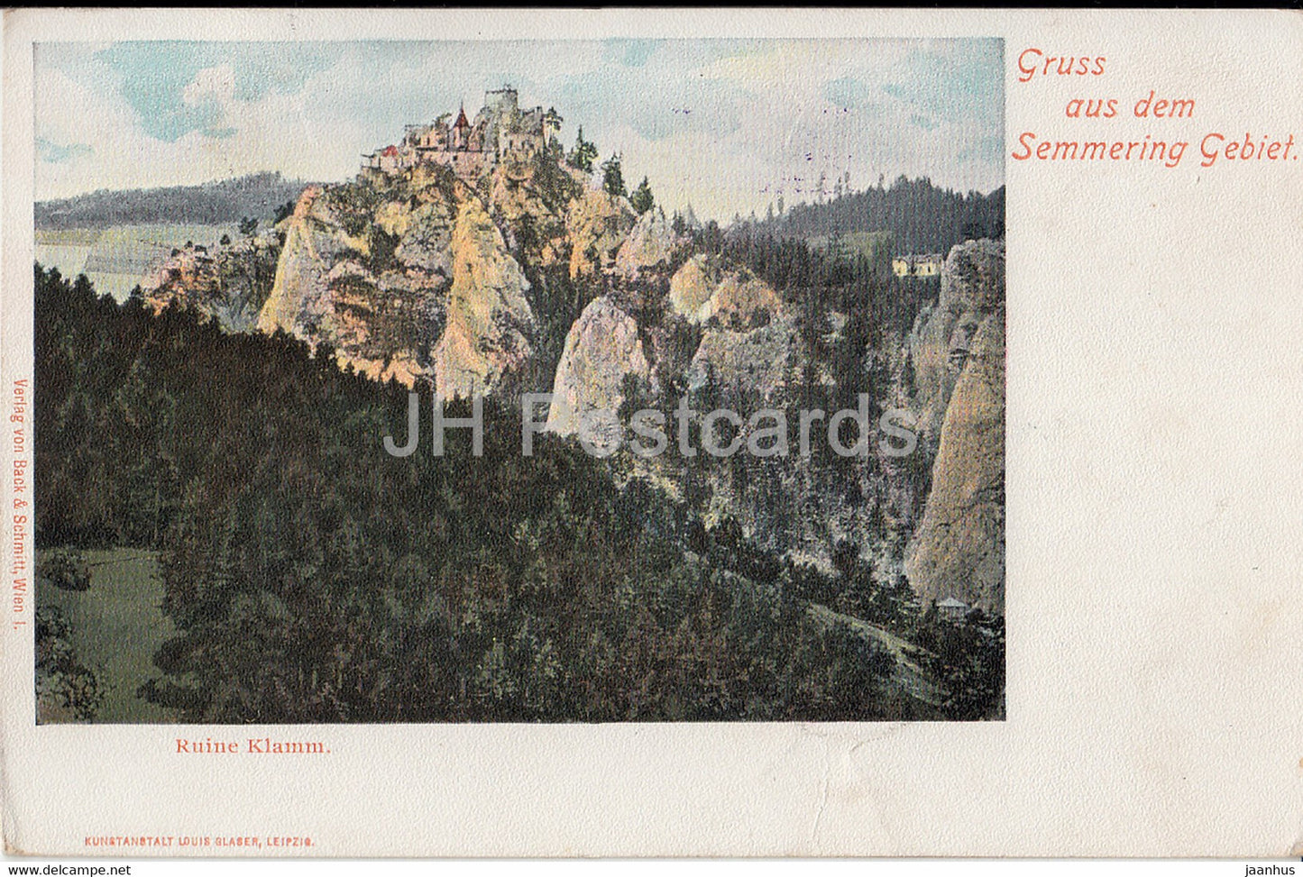 Gruss aus dem Semmering Gebiet - Ruine Klamm - Drucksache - old postcard - 1900 - Austria - used - JH Postcards