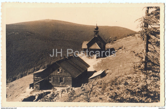 Heidebrunnel 1333 m - old postcard - Czechoslovakia - Czech Republic - unused - JH Postcards