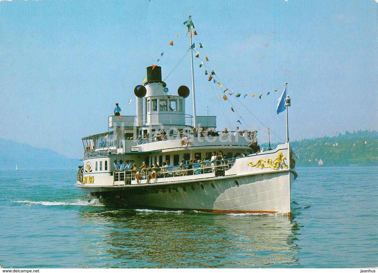 Zurichsee - Raddampfer Stadt Zurich - steamer - special seal - ship - 1993 - Switzerland - used - JH Postcards