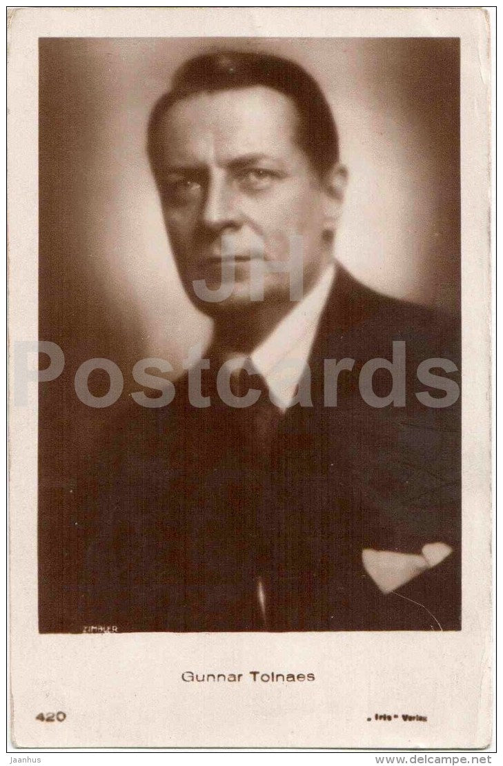 movie actor Gunnar Tolnaes - film - 420 - Germany - old postcard - unused - JH Postcards