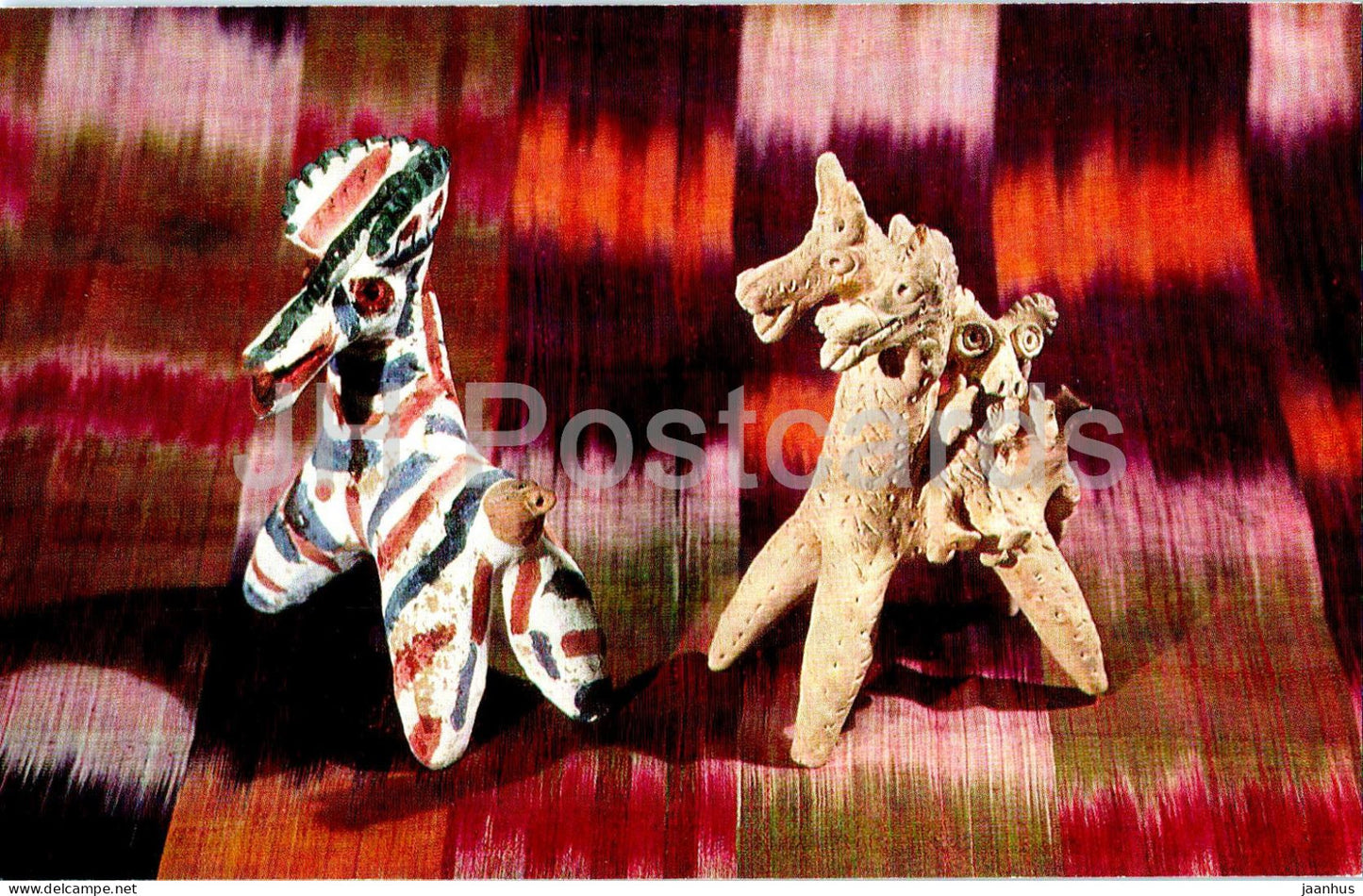 Histak whistles by G. Halilov - folk art - Tajik art - Tajikistan art - 1977 - Russia USSR - unused - JH Postcards