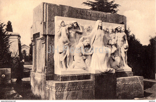 Milano - Milan - Cimitero Monumentale - Monumento Famiglia Pasquinelli - cemetery - old postcard - Italy - unused - JH Postcards
